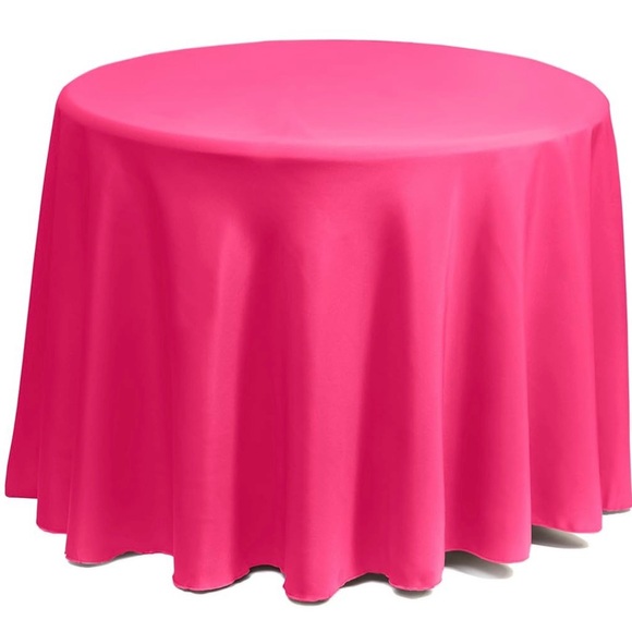 Gee Di Moda 132 inch Fuschia Tablecloth for 72 to 96 inch round tables - Picture 1 of 5
